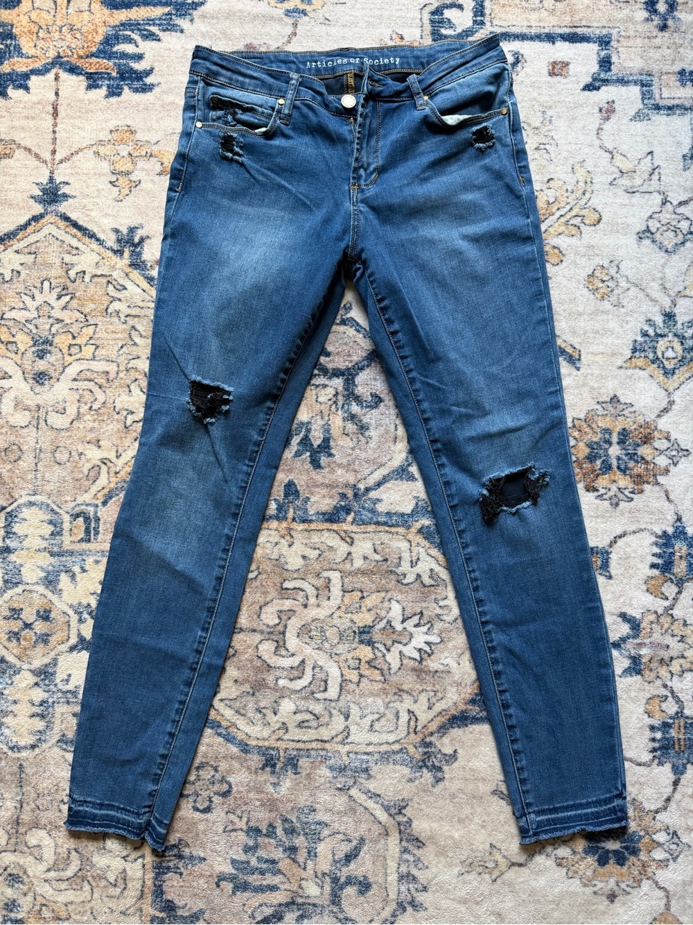 Articles Of Society Ripped Skinny Jeans - Blue
